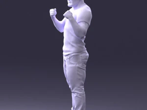000362 Fighter Pose Man 3D Model