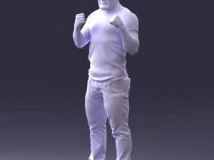 man in boxer pose 0019 3D Model