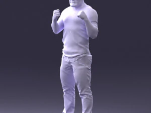 000362 Fighter Pose Man 3D Model