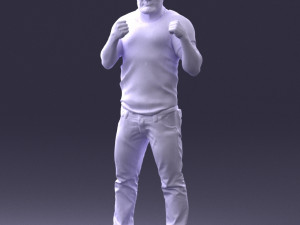 man in boxer pose 0019 3D Model