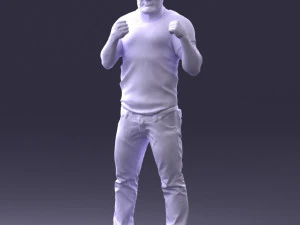000362 Fighter Pose Man 3D Model