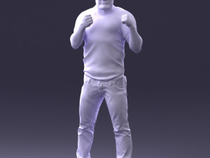man in boxer pose 0019 3D Model