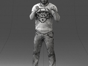 man in boxer pose 0019 3D Model