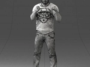 000362 Fighter Pose Man 3D Model