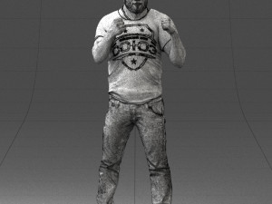 man in boxer pose 0019 3D Model