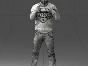 000362 Fighter Pose Man 3D Model