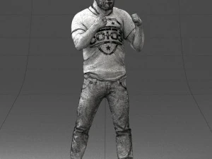 000362 Fighter Pose Man 3D Model