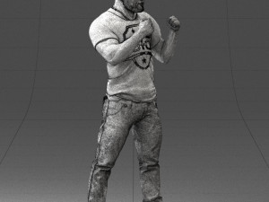 man in boxer pose 0019 3D Model