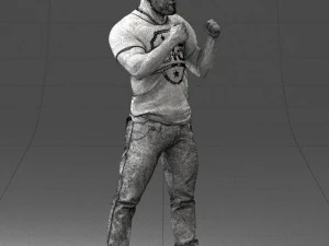 000362 Fighter Pose Man 3D Model