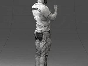 000362 Fighter Pose Man 3D Model
