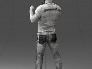 000362 Fighter Pose Man 3D Model