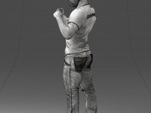 man in boxer pose 0019 3D Model