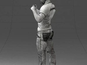 000362 Fighter Pose Man 3D Model