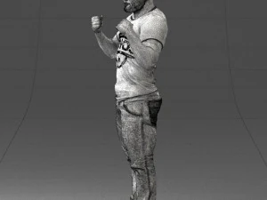 000362 Fighter Pose Man 3D Model