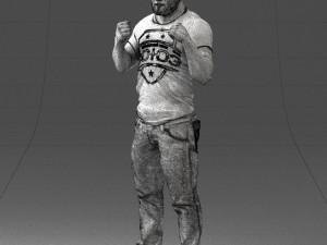 man in boxer pose 0019 3D Model