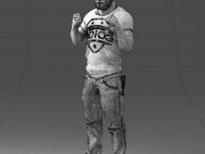 000362 Fighter Pose Man 3D Model