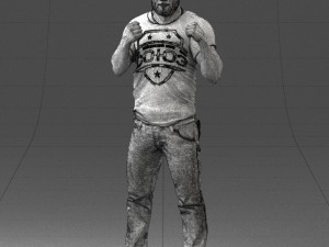 man in boxer pose 0019 3D Model