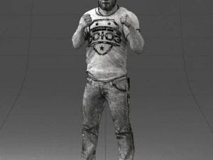 000362 Fighter Pose Man 3D Model