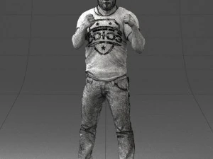 000362 Fighter Pose Man 3D Model