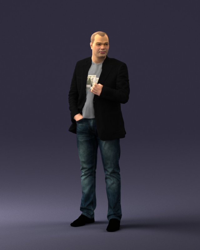 man in jacket 0020 3D Modell .c4d .max .obj .3ds .fbx .stl .blend 