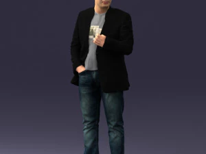 000363 Homem em p&eacute; com roupas casuais Modelo 3D