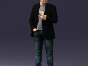 000363 Standing Man in Casual Clothing 3D Model