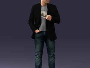 000363 Standing Man in Casual Clothing 3D Model