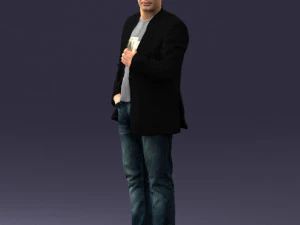 000363 Standing Man in Casual Clothing 3D Model