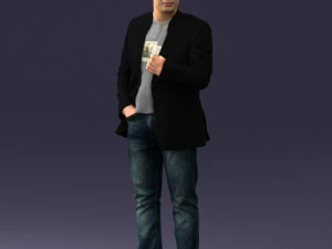 000363 Standing Man in Casual Clothing 3D Model