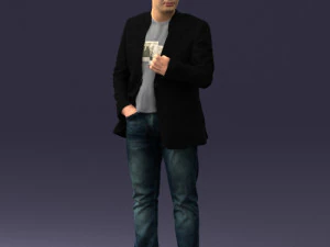 000363 Standing Man in Casual Clothing 3D Model