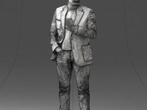 man in jacket 0020 3d print ready Model do druku 3D