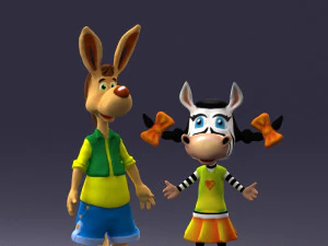 000360 Cartoon Characters Duo 3D Model