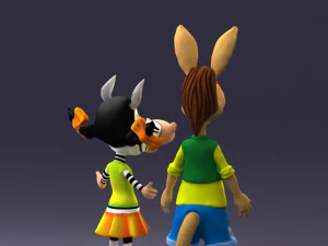 000360 Cartoon Characters Duo 3D Model