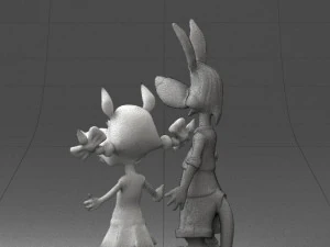 000360 Cartoon Characters Duo 3D Model