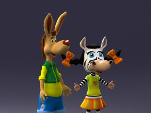 toy couple 0017 3d print ready Model Cetak 3D