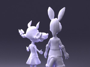 toy couple 0017 3d print ready Model Cetak 3D