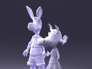 000360 Cartoon Characters Duo 3dp 3D Print Model