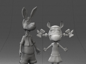 toy couple 0017 3d print ready Model Cetak 3D
