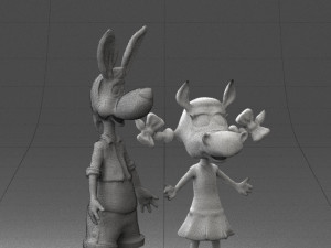 toy couple 0017 3d print ready Model Cetak 3D