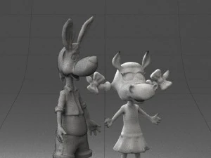 000360 Cartoon Characters Duo 3dp 3D Print Model