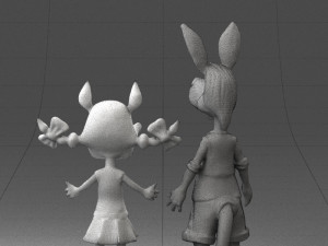 toy couple 0017 3d print ready Model Cetak 3D