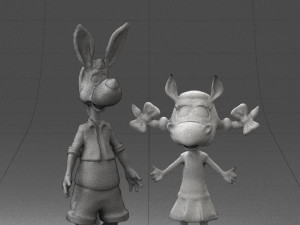 toy couple 0017 3d print ready Model Cetak 3D