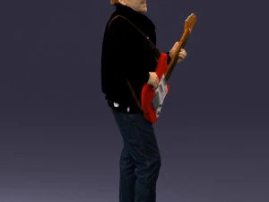 000349 Hombre tocando una guitarra el&eacute;ctrica Modelo 3D