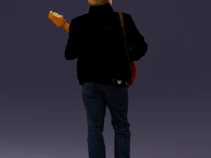 000349 Hombre tocando una guitarra el&eacute;ctrica Modelo 3D