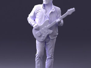000349 Hombre tocando una guitarra el&eacute;ctrica Modelo 3D