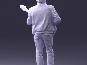 000349 Hombre tocando una guitarra el&eacute;ctrica Modelo 3D