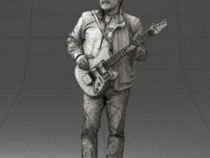 000349 Hombre tocando una guitarra el&eacute;ctrica Modelo 3D