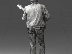 000349 Hombre tocando una guitarra el&eacute;ctrica Modelo 3D