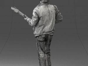 000349 Hombre tocando una guitarra el&eacute;ctrica Modelo 3D