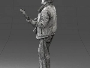 000349 Hombre tocando una guitarra el&eacute;ctrica Modelo 3D